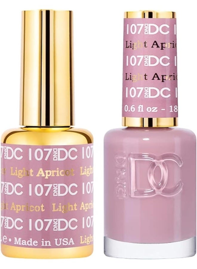 DAISY DND Gel Polish Set - 1 Each Of Beige Gel Polish And Beige Nail Polish, 107 Light Apricot, 0.5 Fl Oz - Image 1